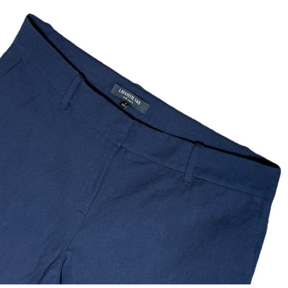 Lafayette 148 Technical Stretch Bermuda Shorts Sz 6 $398 Manhattan Navy Blue - Picture 4 of 9